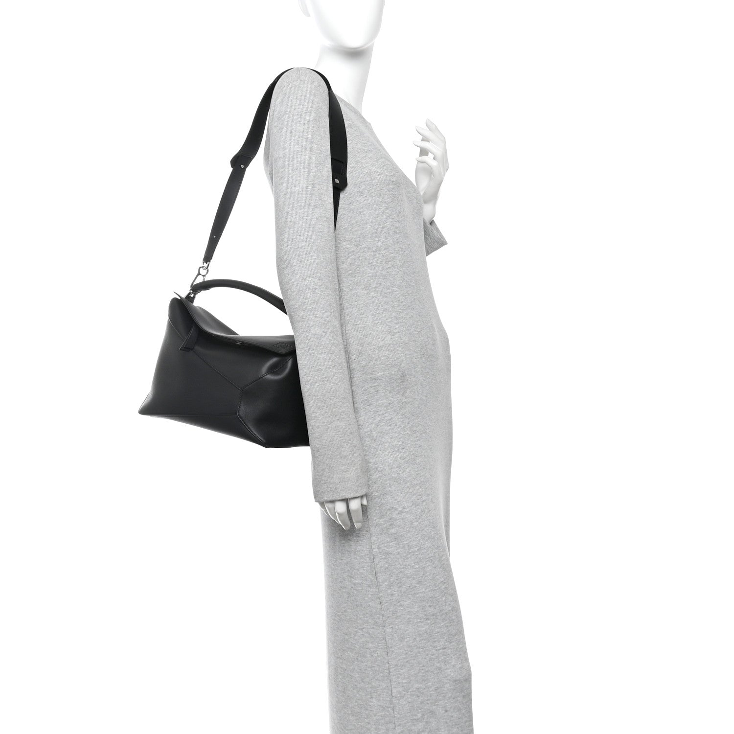 Loewe Calfskin Medium Puzzle Edge Bag Black 2 of 9
