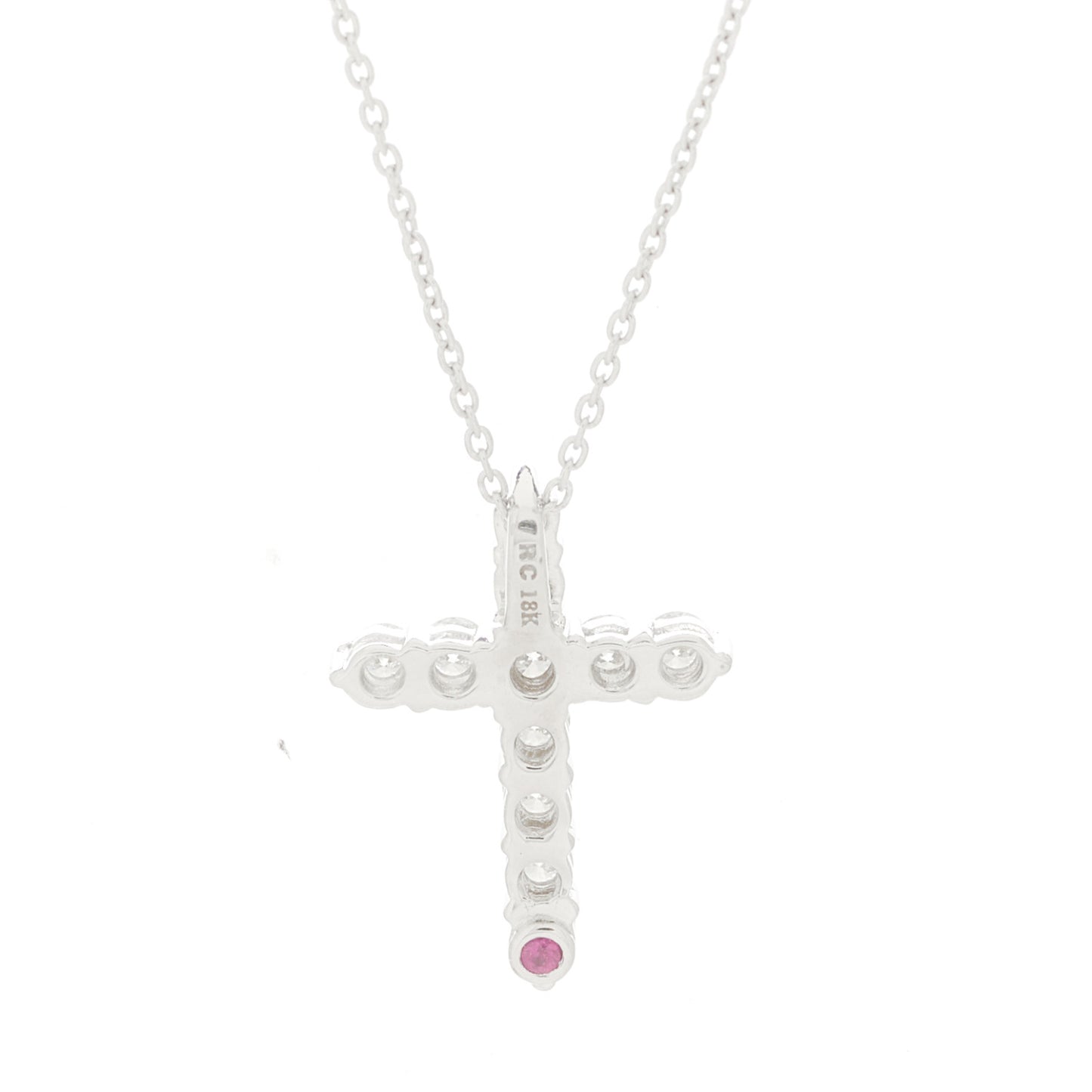 18K White Gold Diamond .45ctw Cross Pendant Necklace