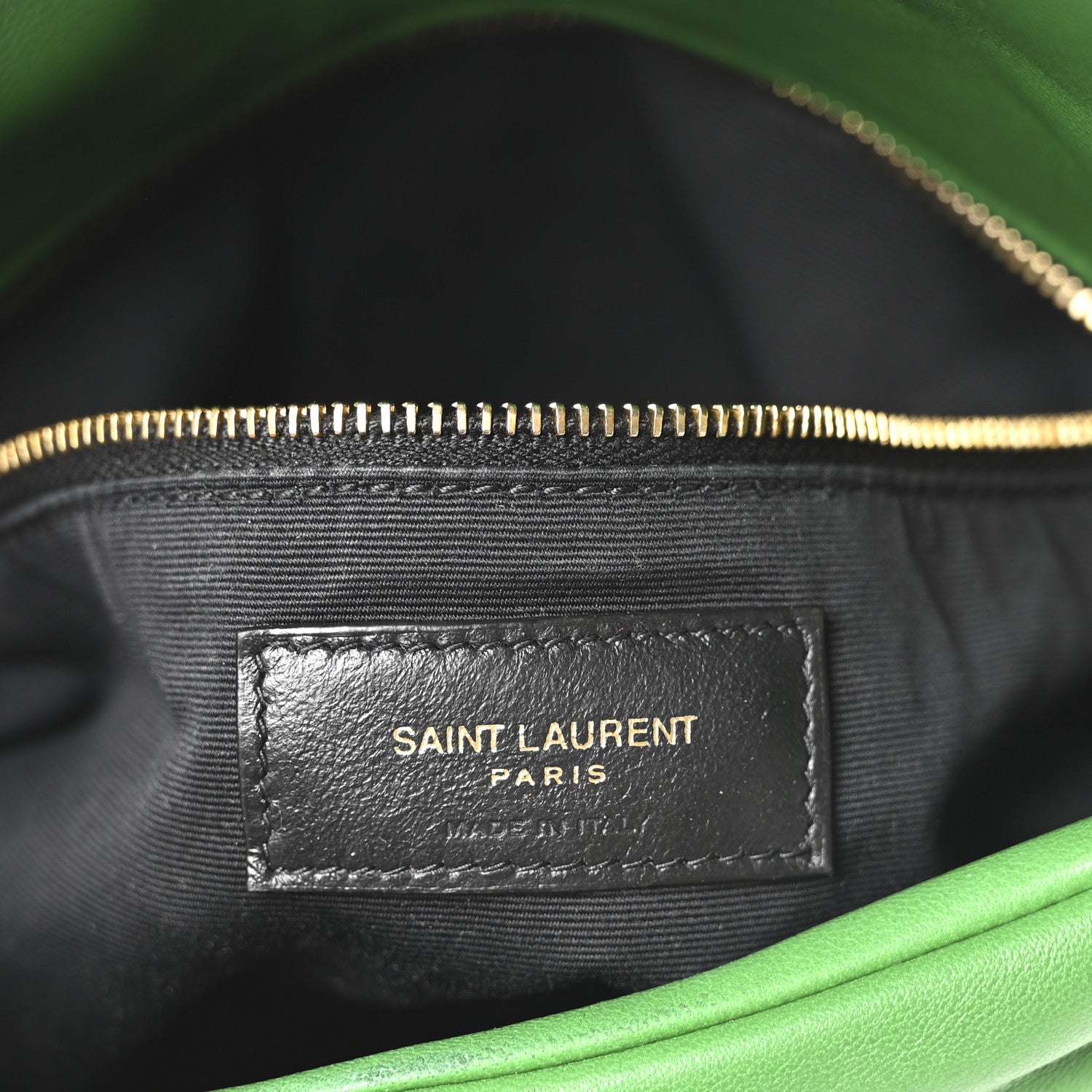 Saint Laurent Lambskin Quilted Small Loulou Puffer Monogram Chain Satchel New Vert 6 of 10