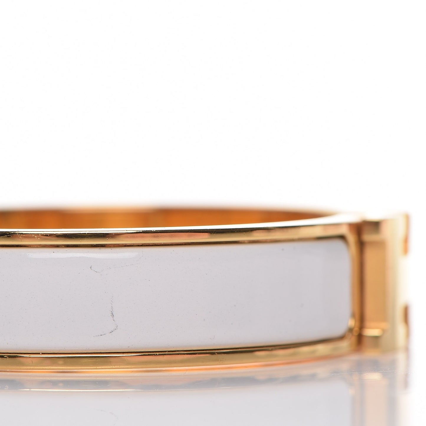 Enamel Narrow Clic Clac H Bracelet PM White