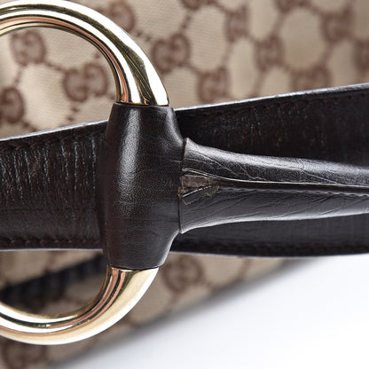 Gucci Monogram Large Horsebit Chain Hobo Dark Brown 12 of 13
