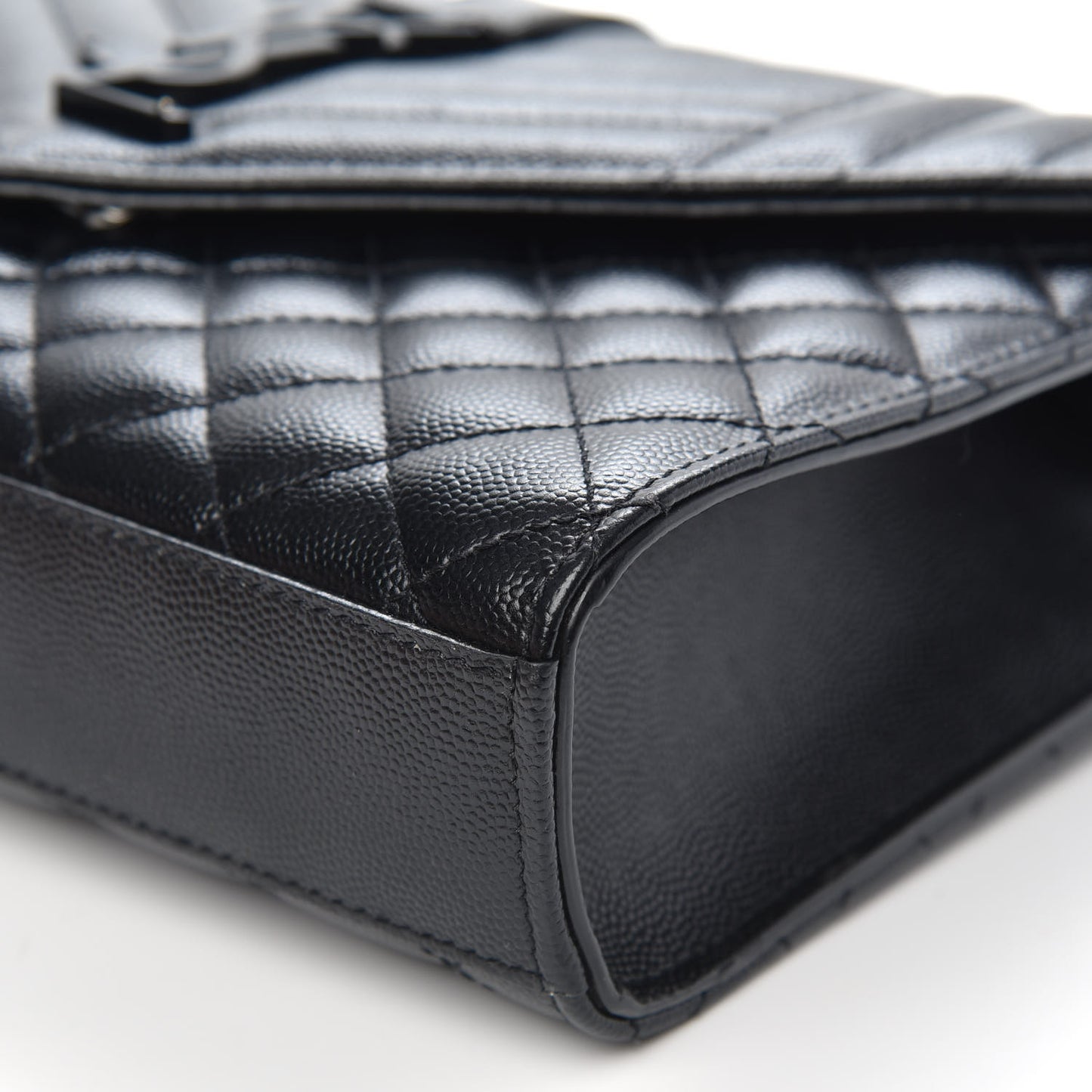 Grain De Poudre Textured Mixed Matelasse Triquilt Medium Monogram Satchel Black