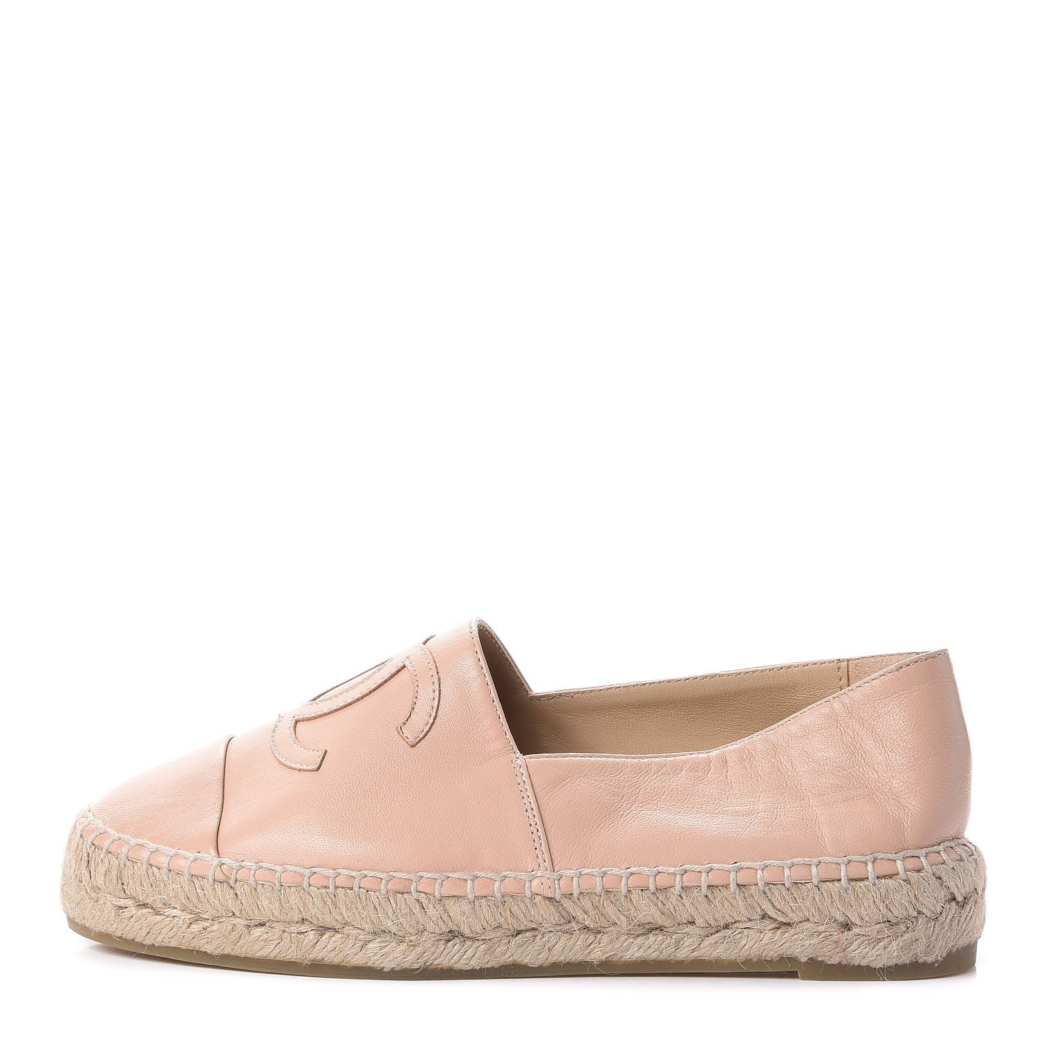 Chanel Lambskin CC Espadrilles 35 Nude 1 of 12