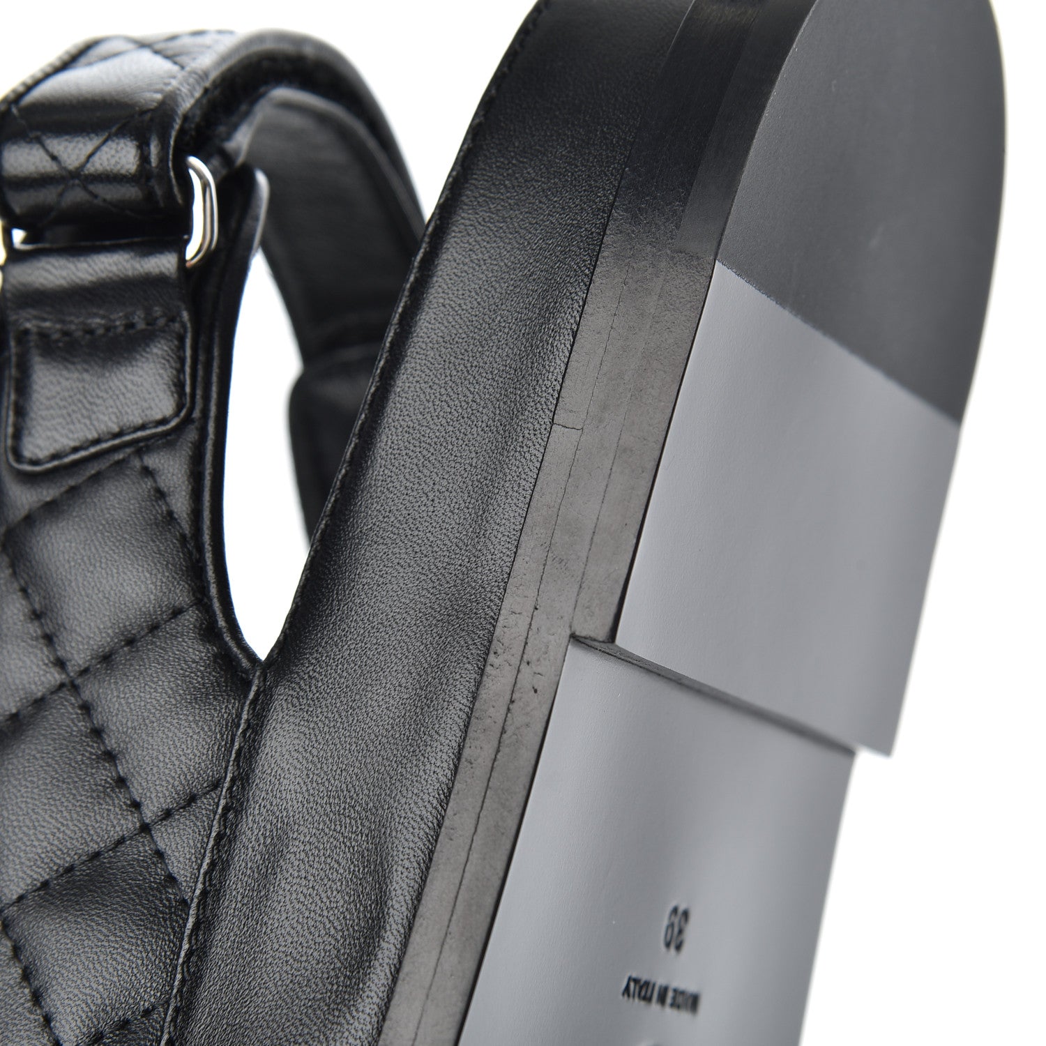 Chanel Lambskin Velcro Dad Sandals 39 Black 10 of 15