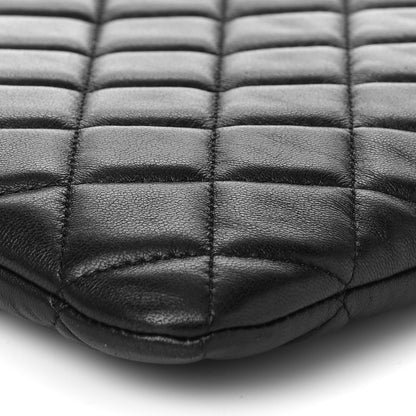 Chanel Lambskin Quilted Large Cosmetic Case Black 10 of 11