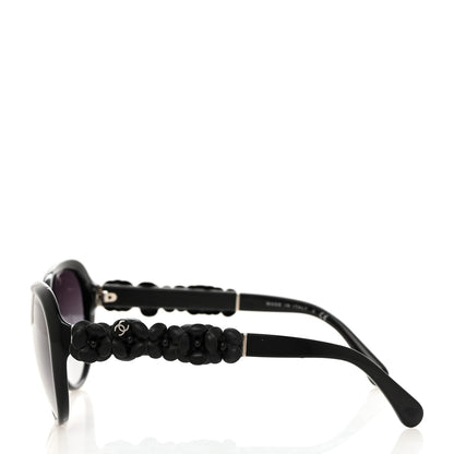 Chanel Acetate Lambskin Camellia CC Sunglasses 5316-Q Black 3 of 8