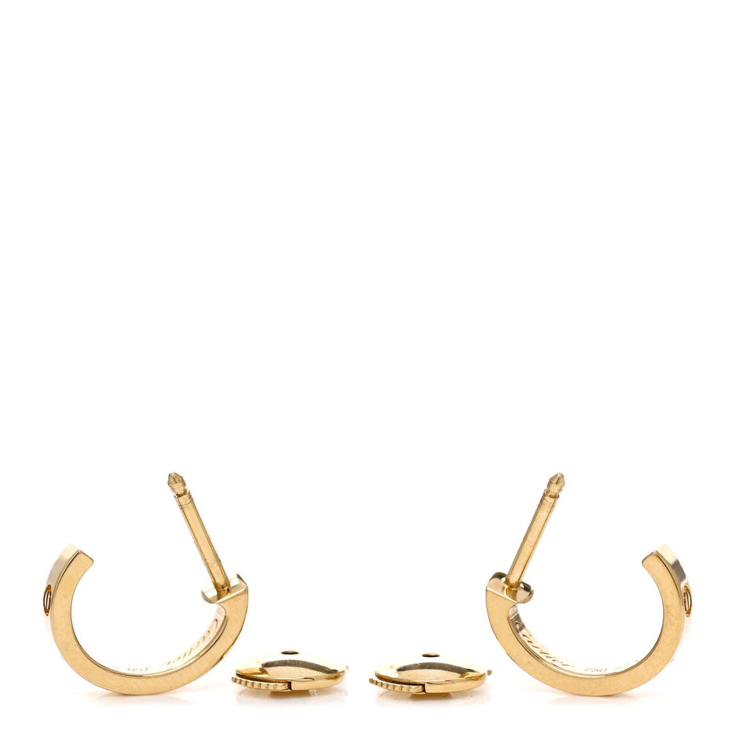 18K Yellow Gold Small LOVE Hoop Earrings