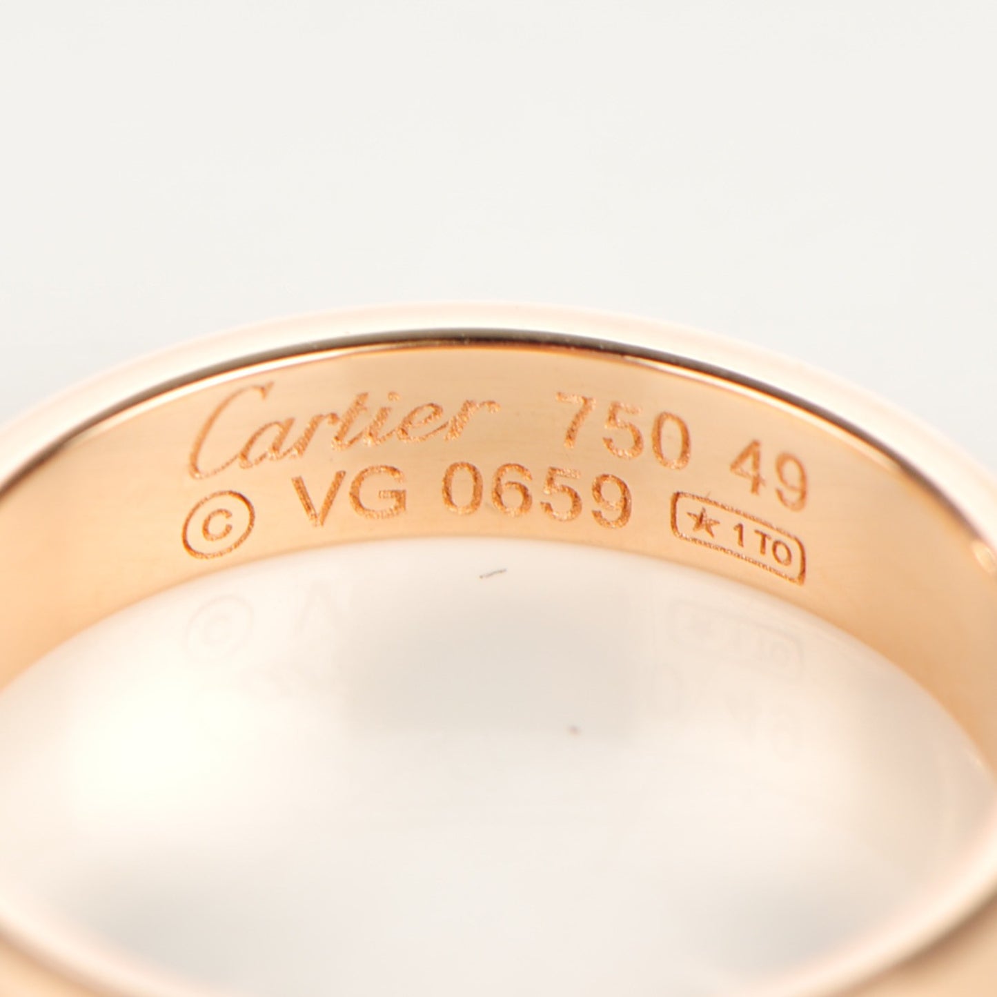 18K Pink Gold 4mm LOVE Wedding Band Ring 49 4.75