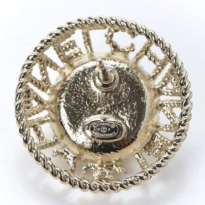 Chanel Pearl CC Round Earrings Gold 4 of 5