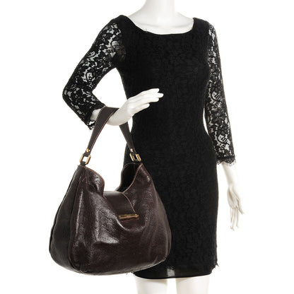 Gucci Guccissima Large New Ladies Web Hobo Dark Brown 2 of 7
