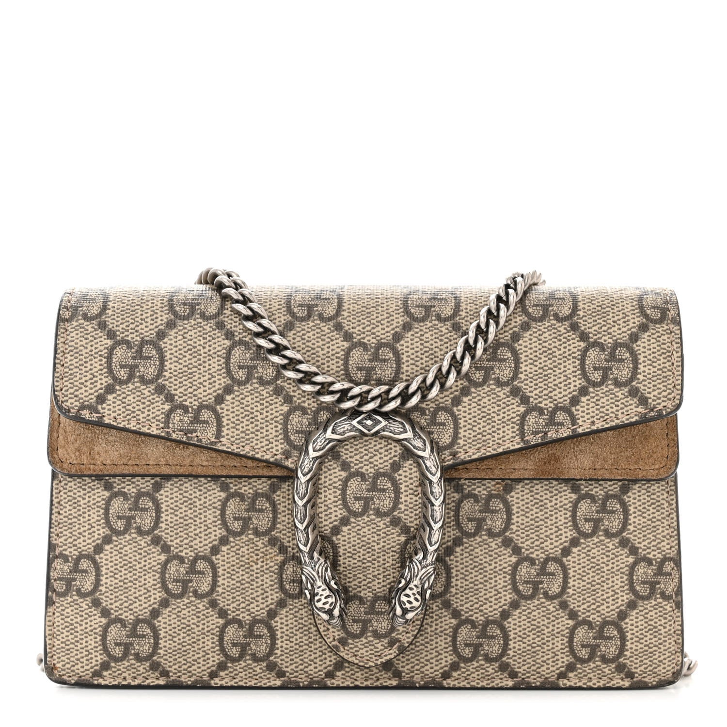 Gucci GG Supreme Monogram Super Mini Dionysus Shoulder Bag Taupe 1 of 11