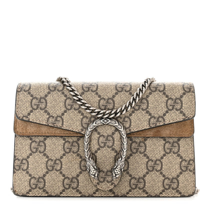 Gucci GG Supreme Monogram Super Mini Dionysus Shoulder Bag Taupe 1 of 11