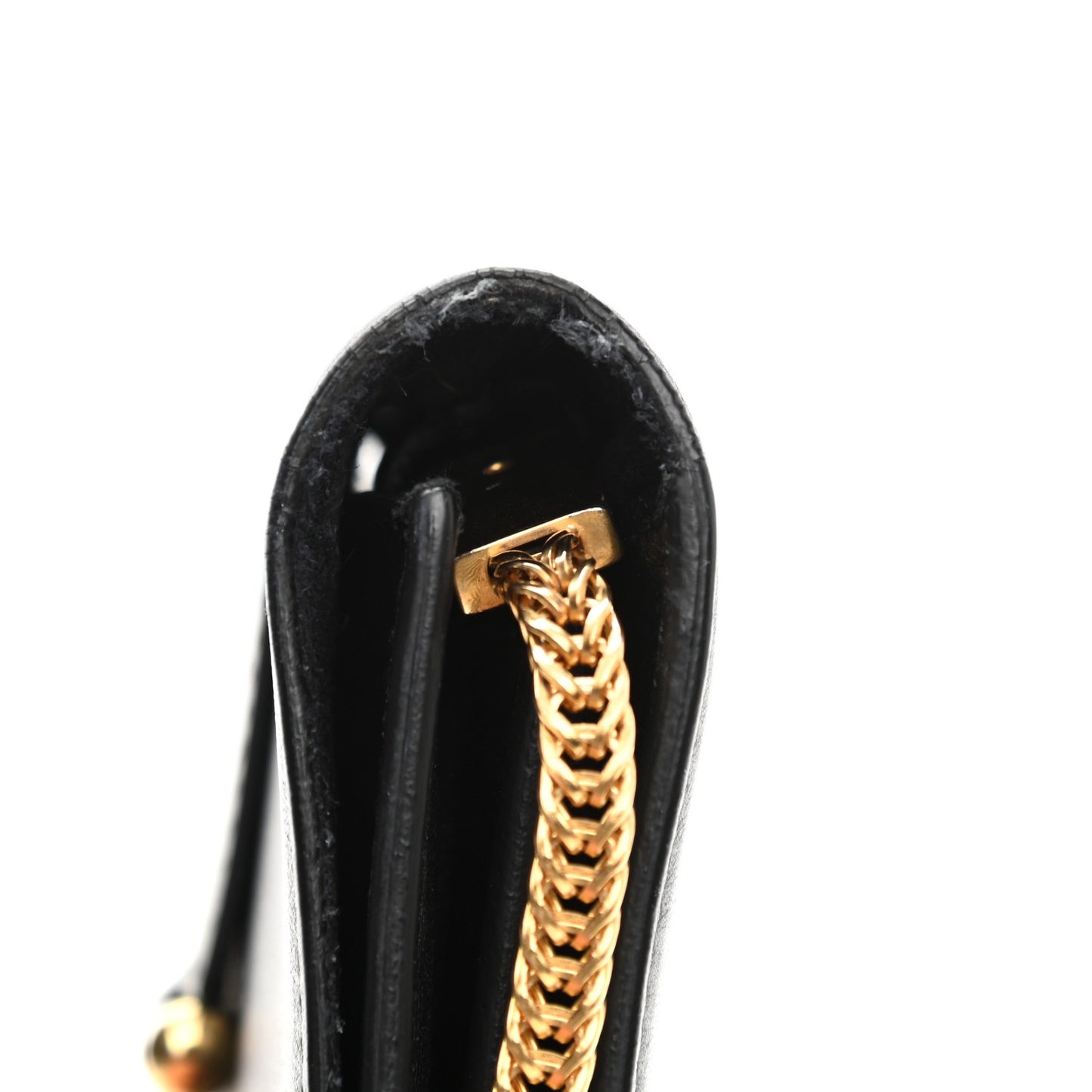 Calfskin Classic Y Ligne Chain Wallet Black