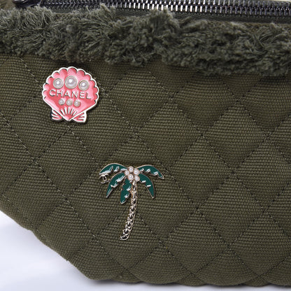 Chanel Canvas Lambskin Quilted Coco Cuba Charms Waist Bag Khaki 8 of 8