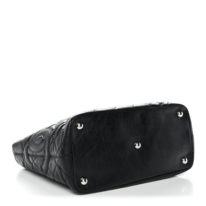 Chanel Aged Calfskin Quilted Large Cotton Club Tote Black 4 of 11