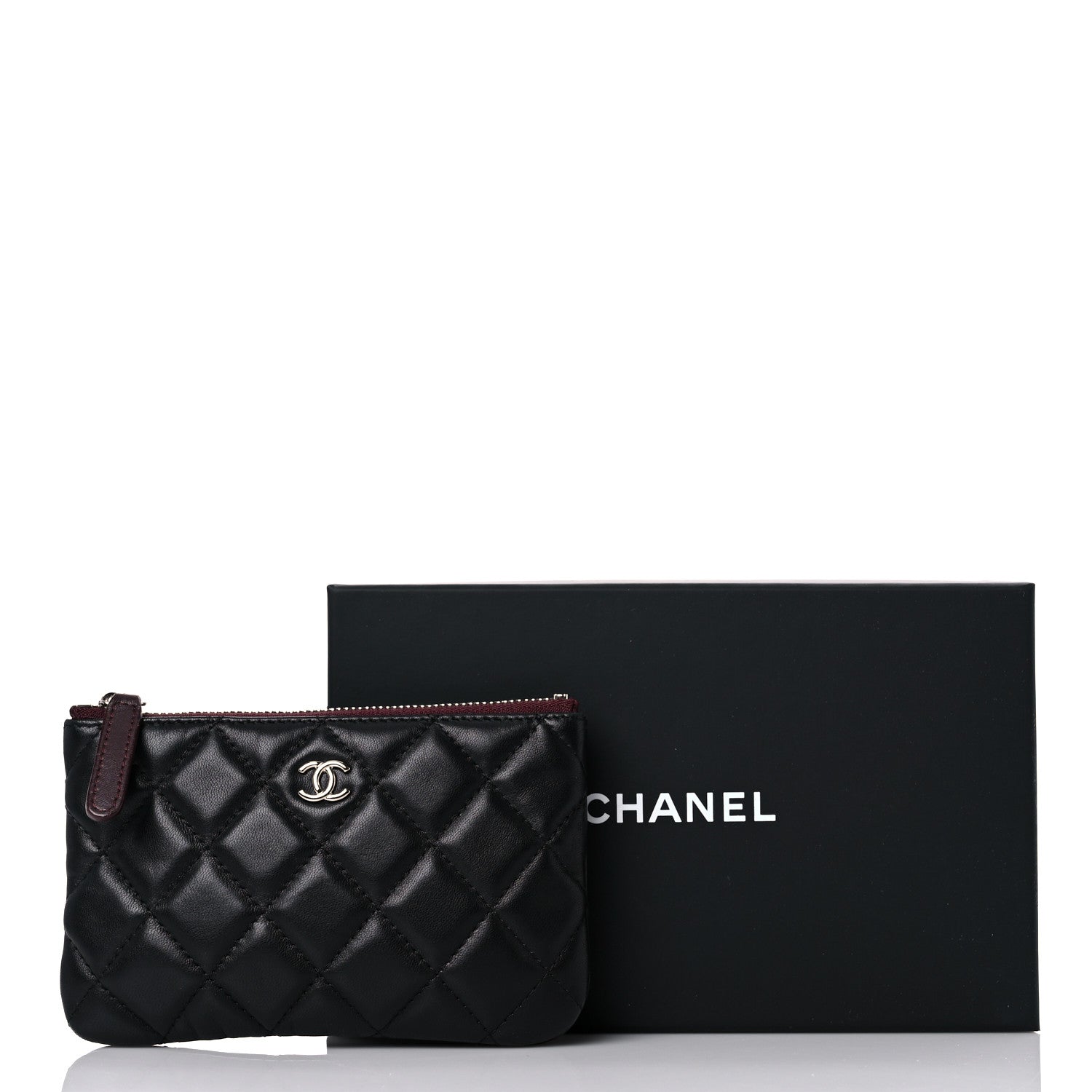 Chanel Lambskin Quilted Small Cosmetic Case Black 10 of 10