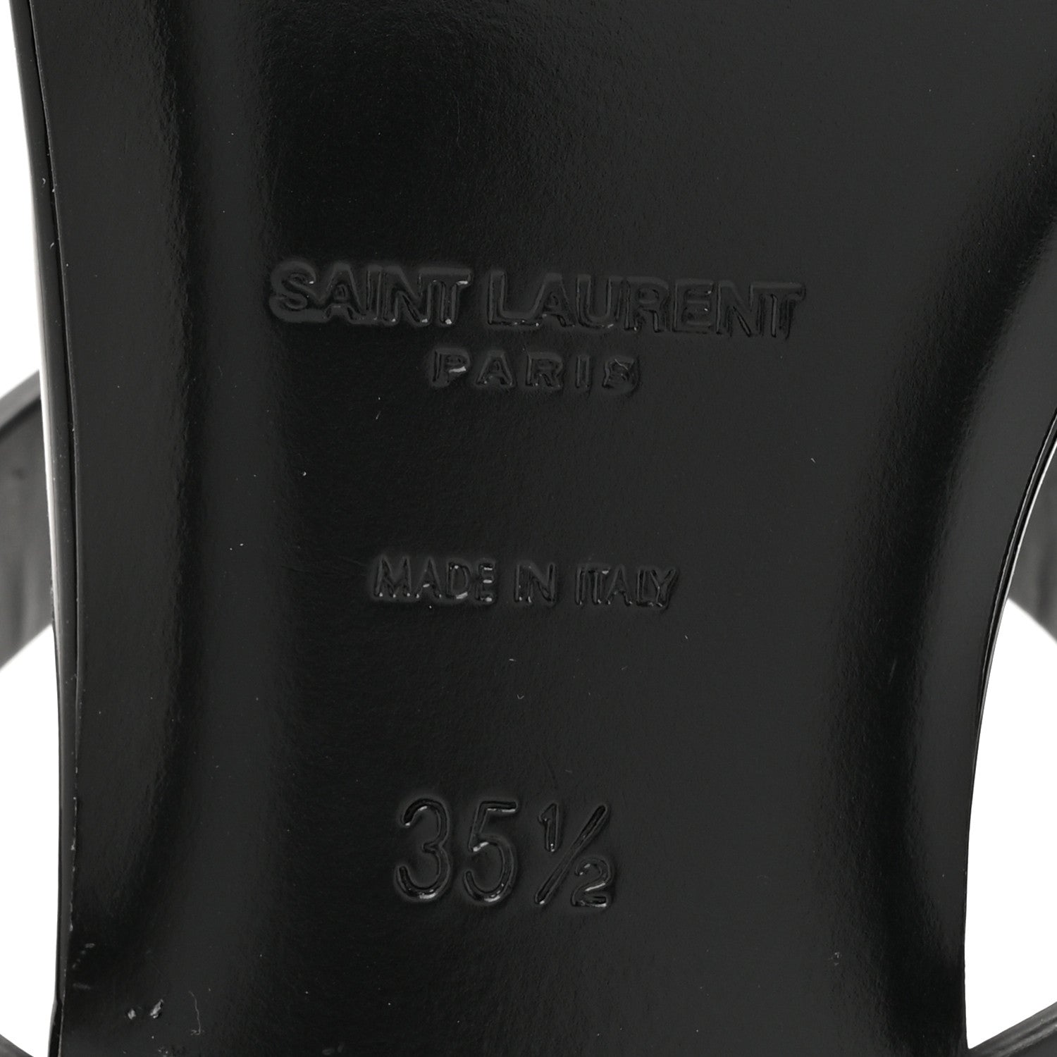 Saint Laurent Vitello Vernice Soft Cassandra 05 Monogram Sandals 35.5 Black 7 of 11