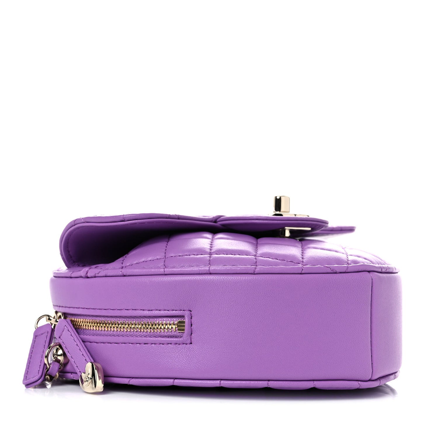 Lambskin Quilted CC In Love Heart Bag Purple
