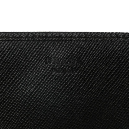 Prada Saffiano Metal Oro Chain Wallet Black 6 of 12