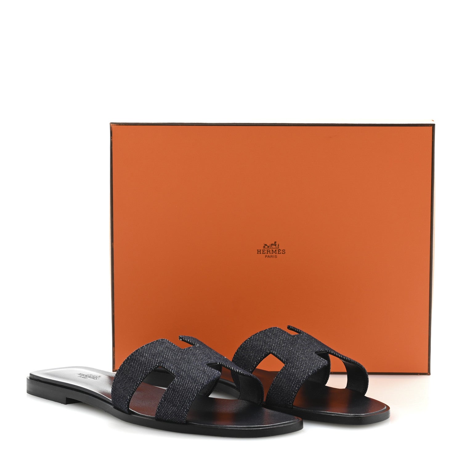 Hermes Denim Canvas Oran Sandals 41 Bleu Brut 10 of 10