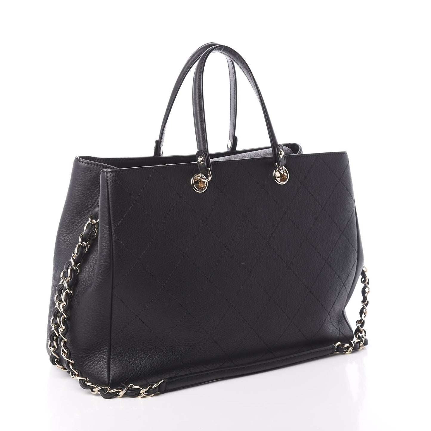 Bullskin Stitched Medium Shopping Bag Black