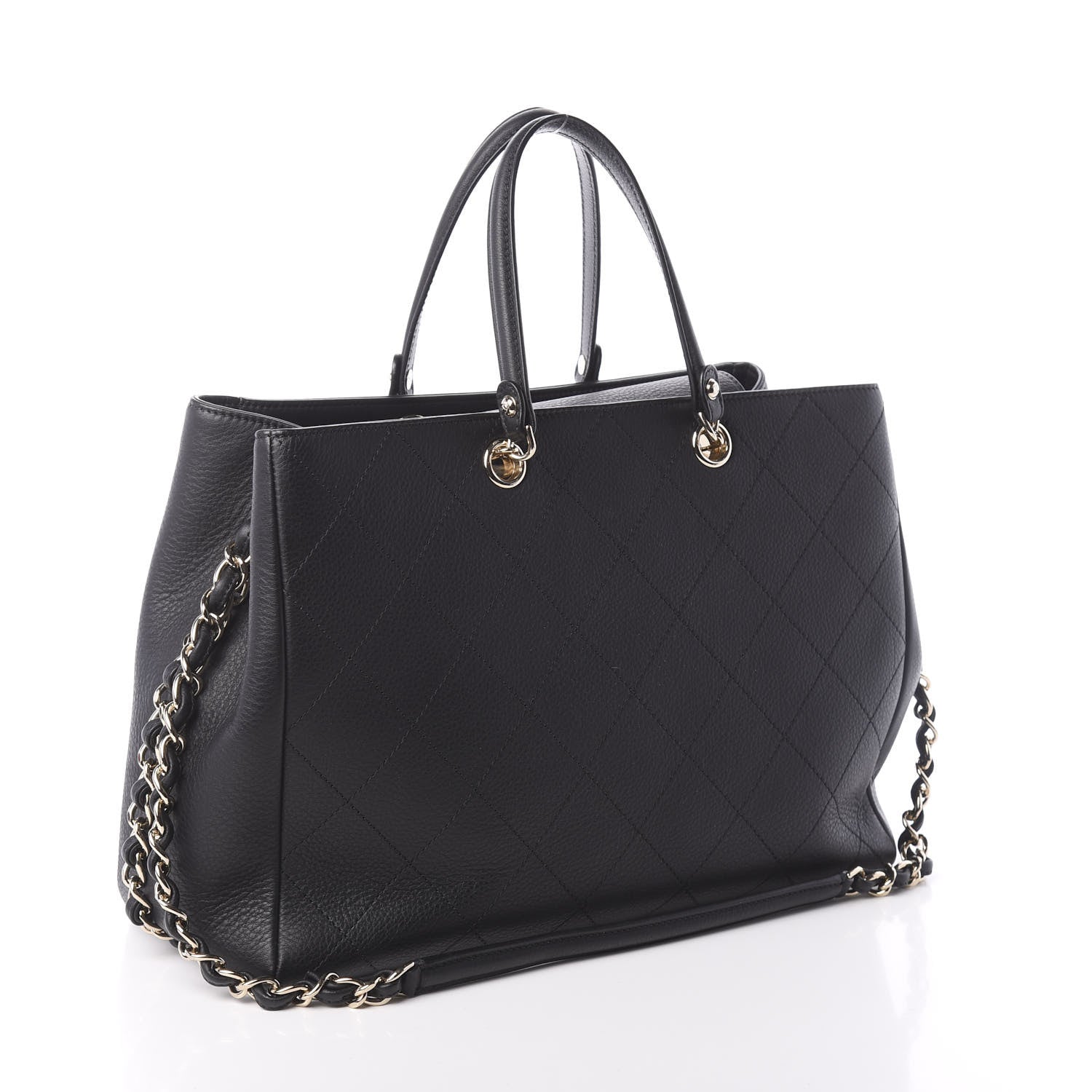 Chanel Bullskin Stitched Medium Shopping Bag Black 4 of 11
