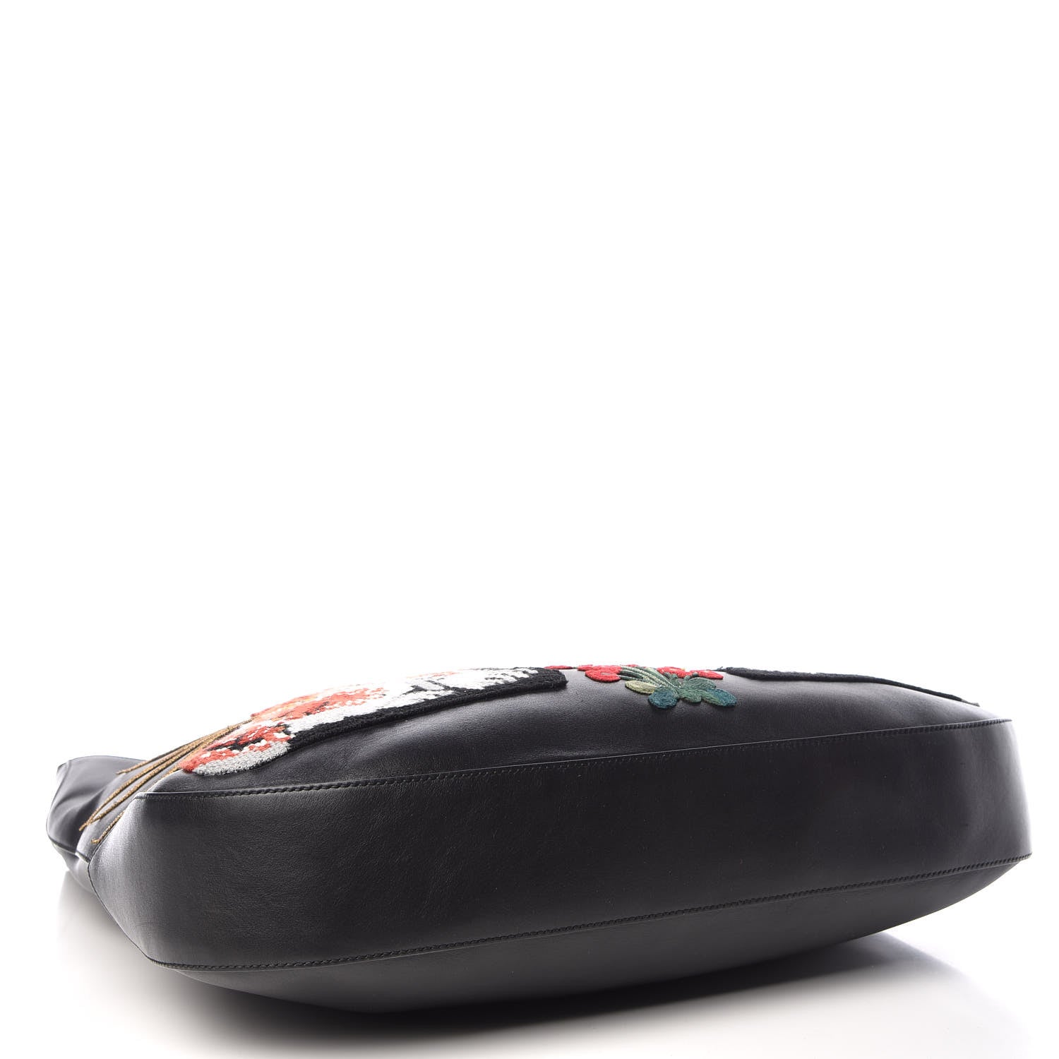 Gucci Calfskin Dog Embroidered Extra Large Dionysus Hobo Black 4 of 9