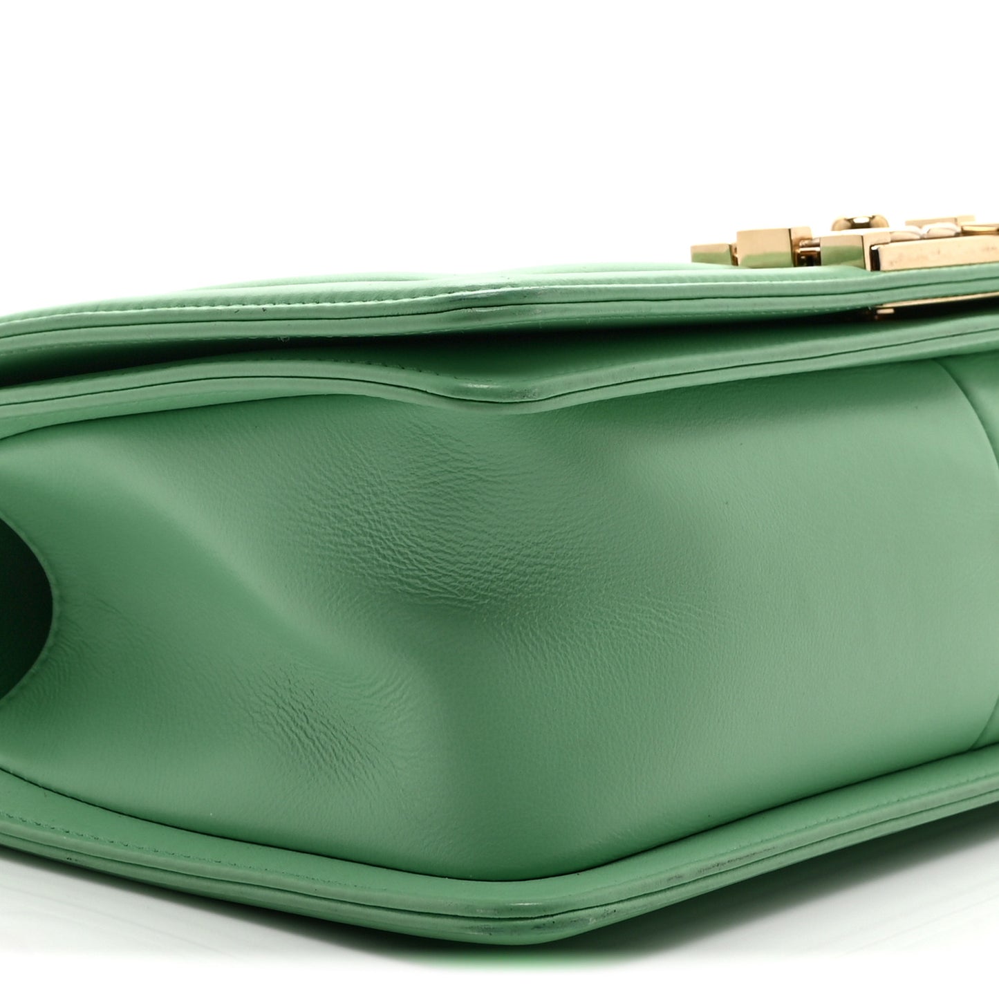 Calfskin Quilted Medium Boy Flap Green