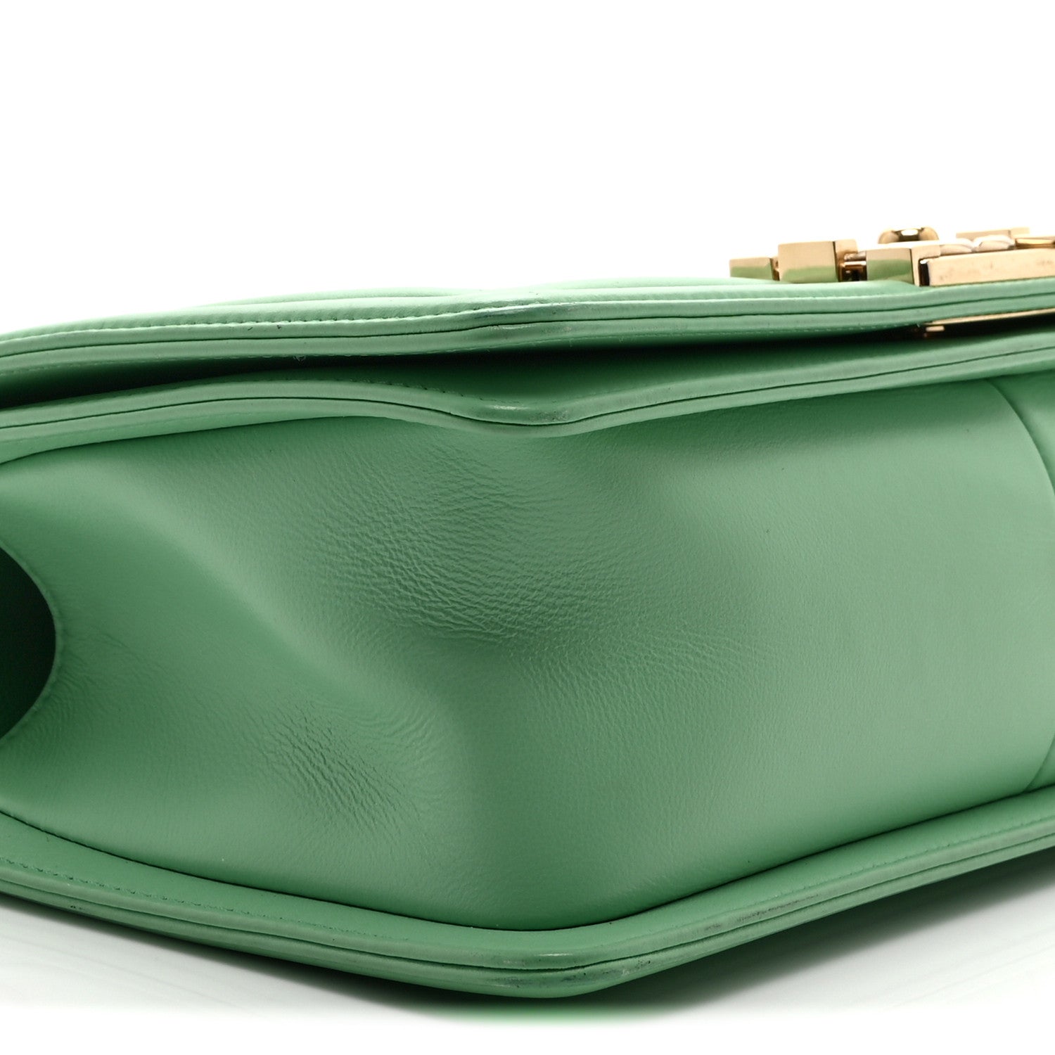Chanel Calfskin Quilted Medium Boy Flap Green 9 of 11