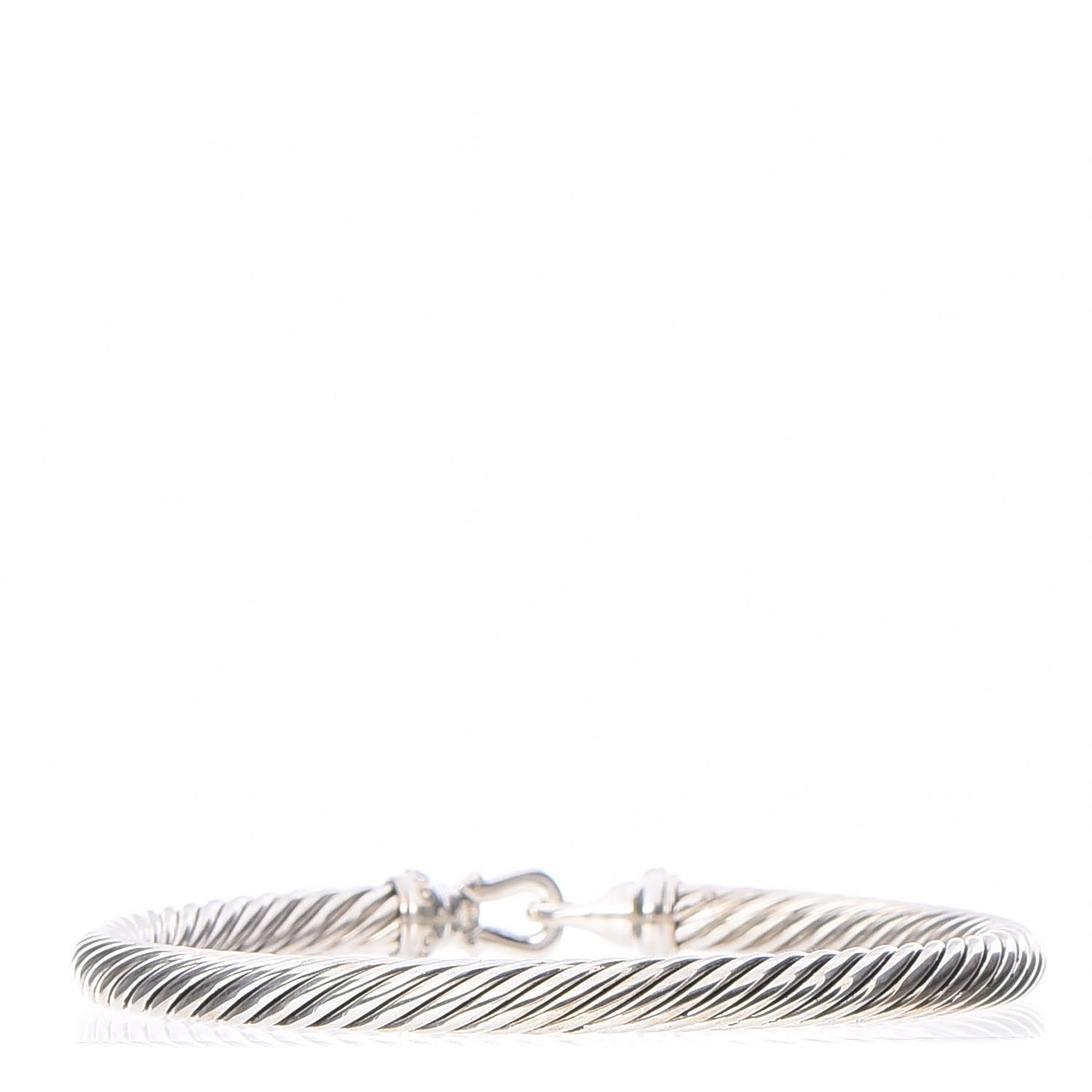 Sterling Silver Diamond 5mm Cable Buckle Bracelet