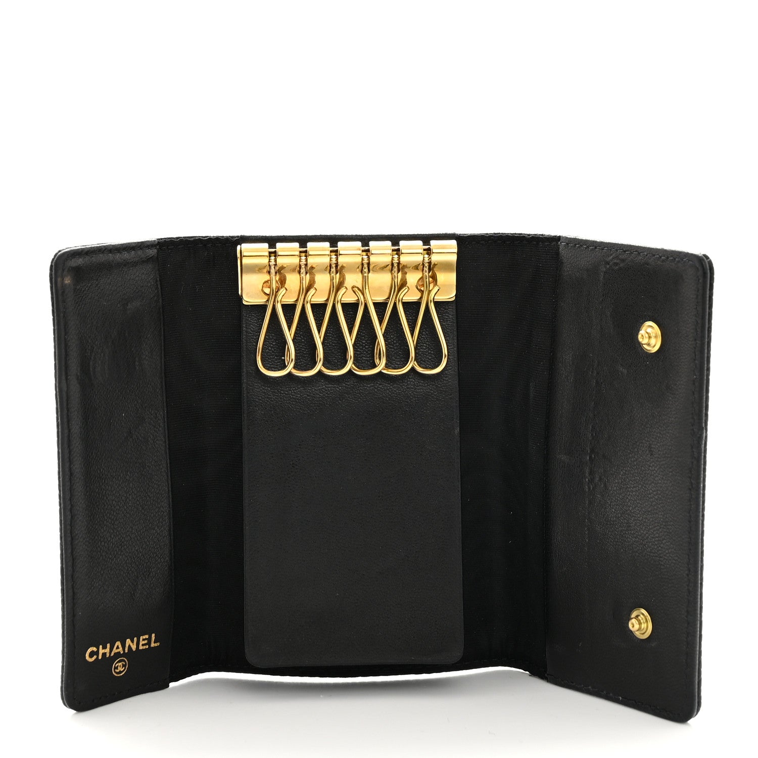 Chanel Caviar Timeless CC 6 Key Holder Case Black 5 of 8