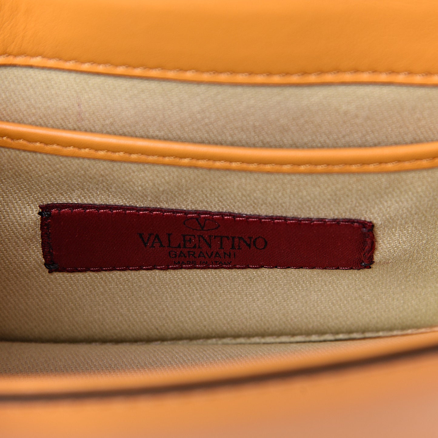 Vitello Mini Glam Lock Rockstud Flap Mandarin Sorbet