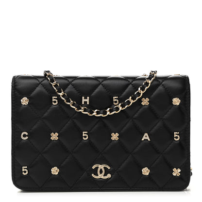 Chanel Lambskin Quilted All About Chanel Wallet On Chain WOC Black 1 of 13