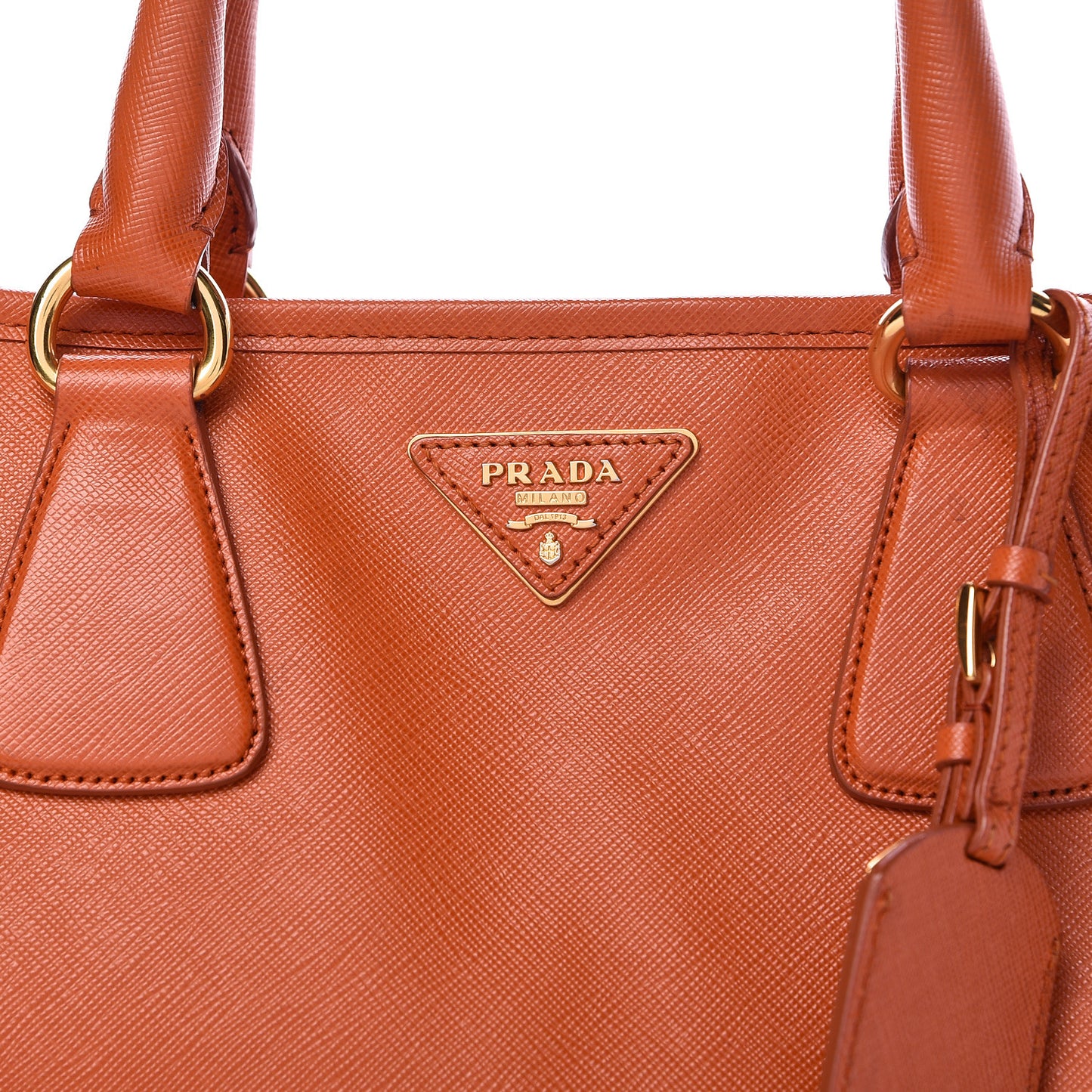 Saffiano Lux Top Handle Tote Papaya