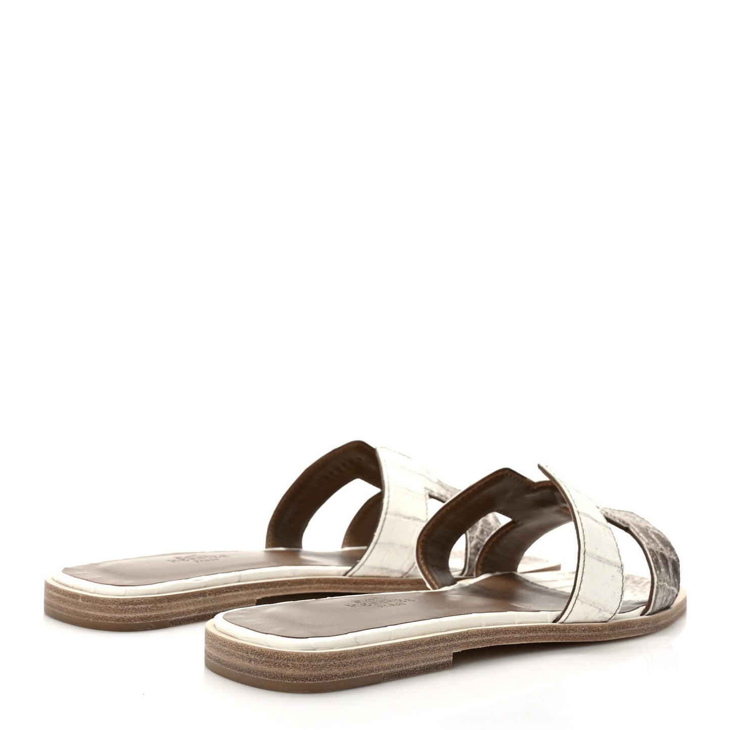 Matte Niloticus Crocodile Himalaya Oran Sandals 37 Blanc
