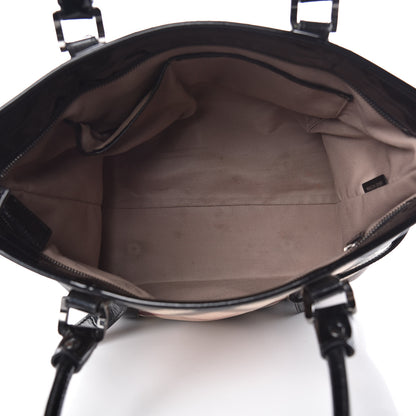 Burberry Patent Supernova Check Medium Denham Tote Black 5 of 15