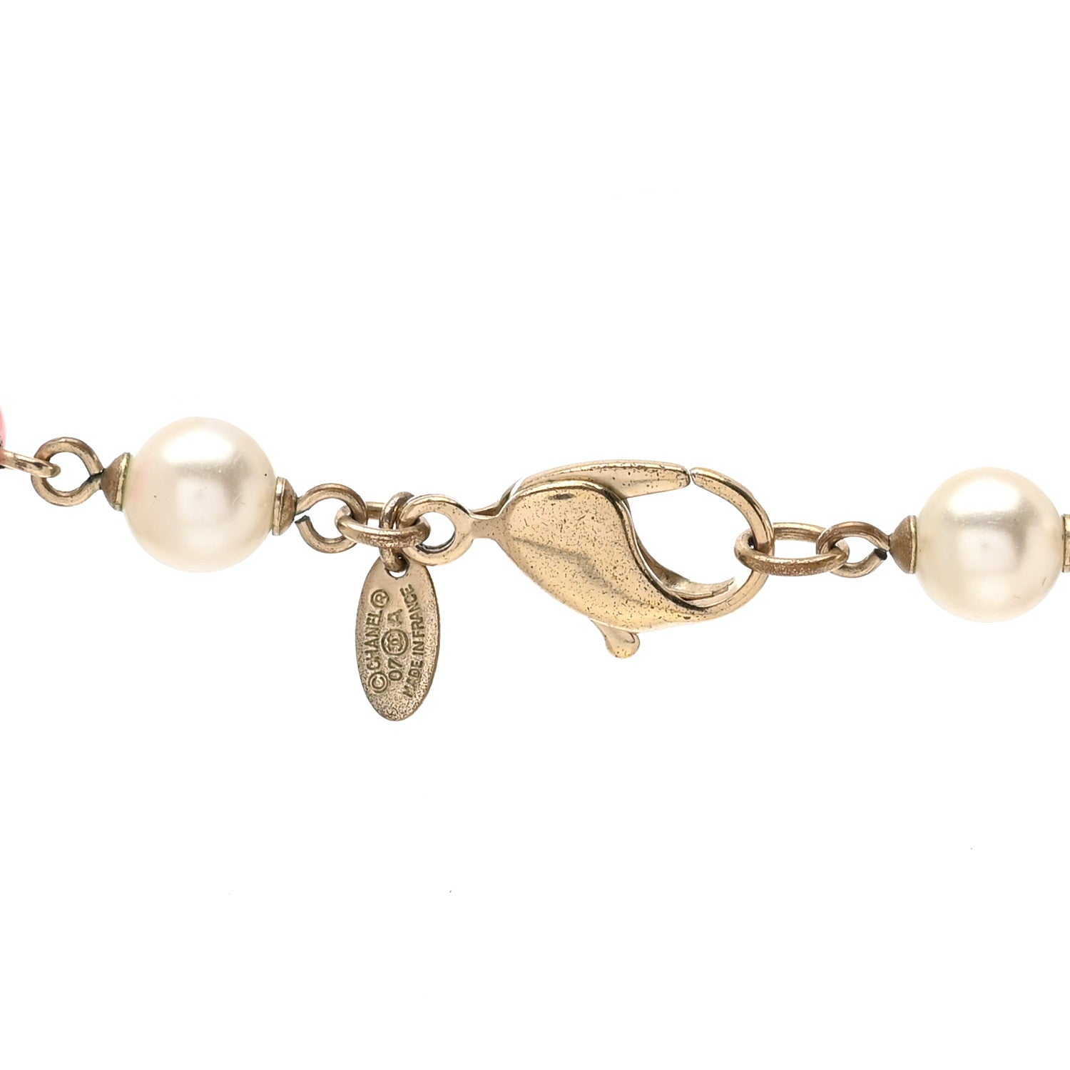 Chanel Pearl Beaded Enamel CC Long Necklace Gold Multicolor 5 of 5