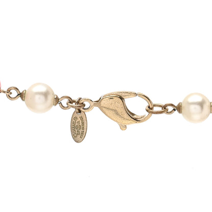 Chanel Pearl Beaded Enamel CC Long Necklace Gold Multicolor 5 of 5