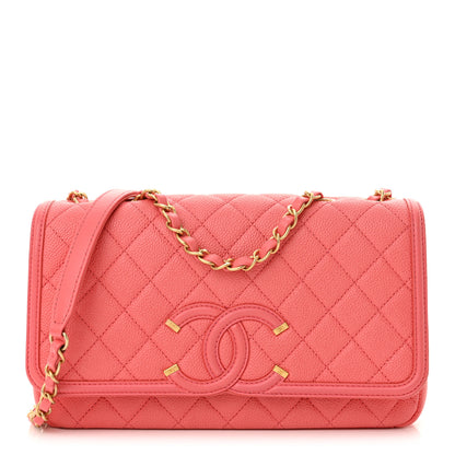 Chanel Caviar Quilted Medium CC Filigree Flap Pink 1 of 10