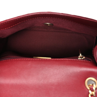Chanel Calfskin Chevron Quilted Mini Rock The Corner Flap Red 5 of 10