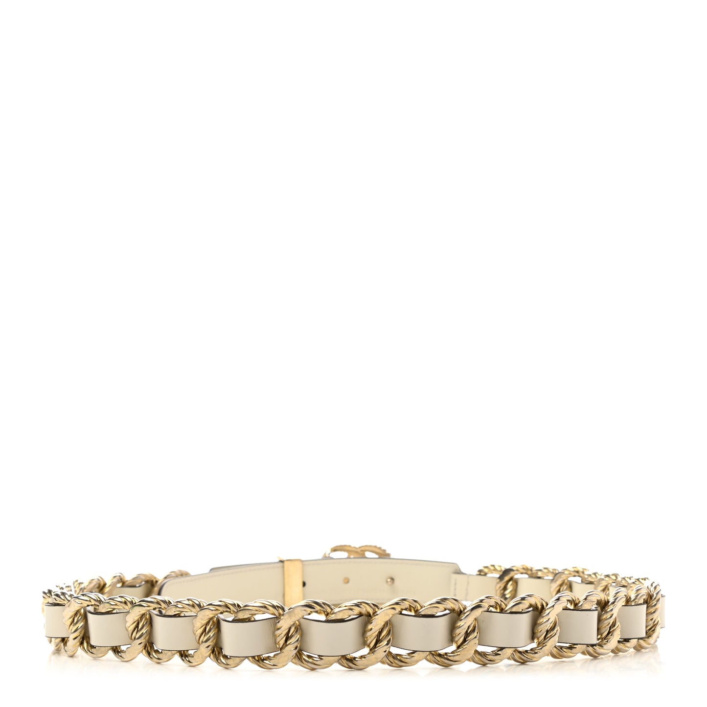 Calfskin Torchon Double G Chain 25mm Belt 85 34 Mystic White