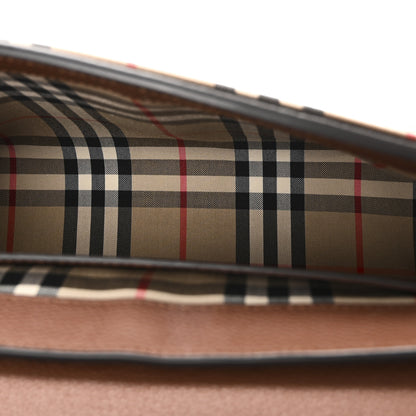 Burberry Calfskin Vintage Check Note Crossbody Bag Tan 5 of 9