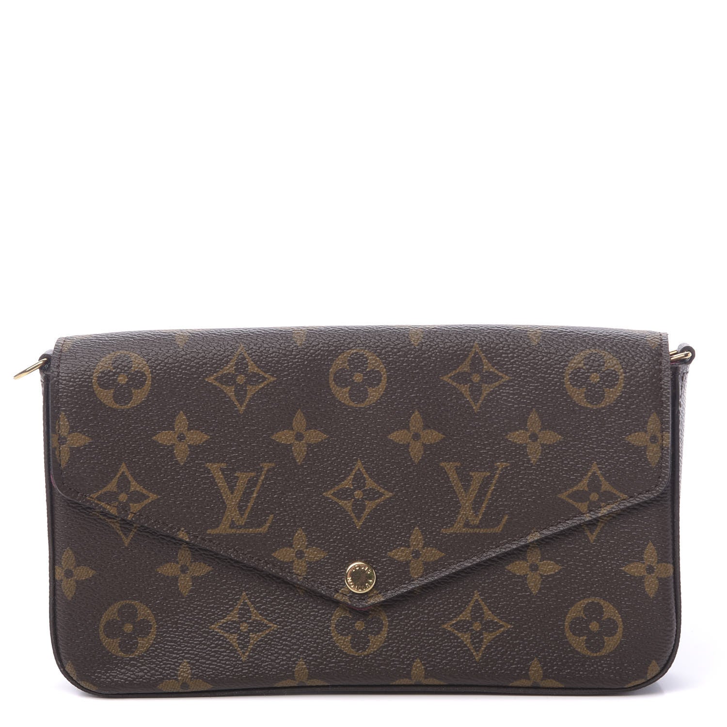 Louis Vuitton Monogram Pochette Felicie Chain Wallet Fuchsia 1 of 9