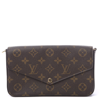 Louis Vuitton Monogram Pochette Felicie Chain Wallet Fuchsia 1 of 9
