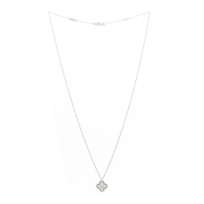 Van Cleef & Arpels 18K White Gold Diamond Sweet Alhambra Pendant Necklace 3 of 5