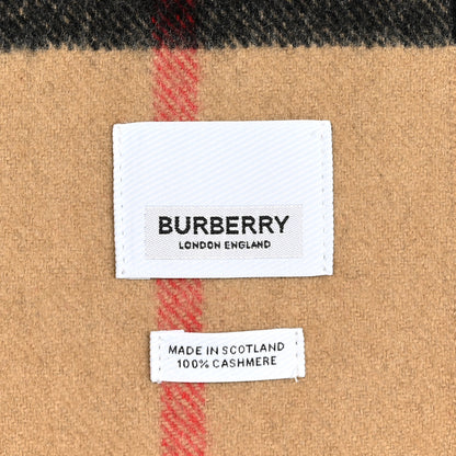 Burberry Cashmere Giant Check Fringe Scarf Archive Beige 3 of 4
