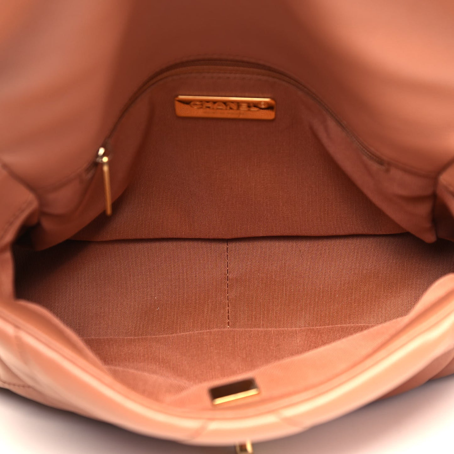 Lambskin Quilted Medium Chanel 19 Flap Brown