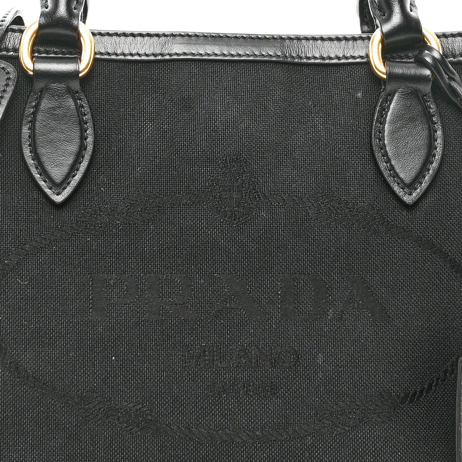 Prada Jacquard Logo Tote Black 8 of 10