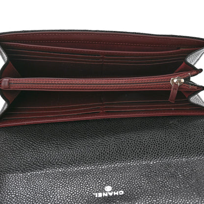 Chanel Caviar Quilted Large Gusset Flap Wallet Black 5 of 12