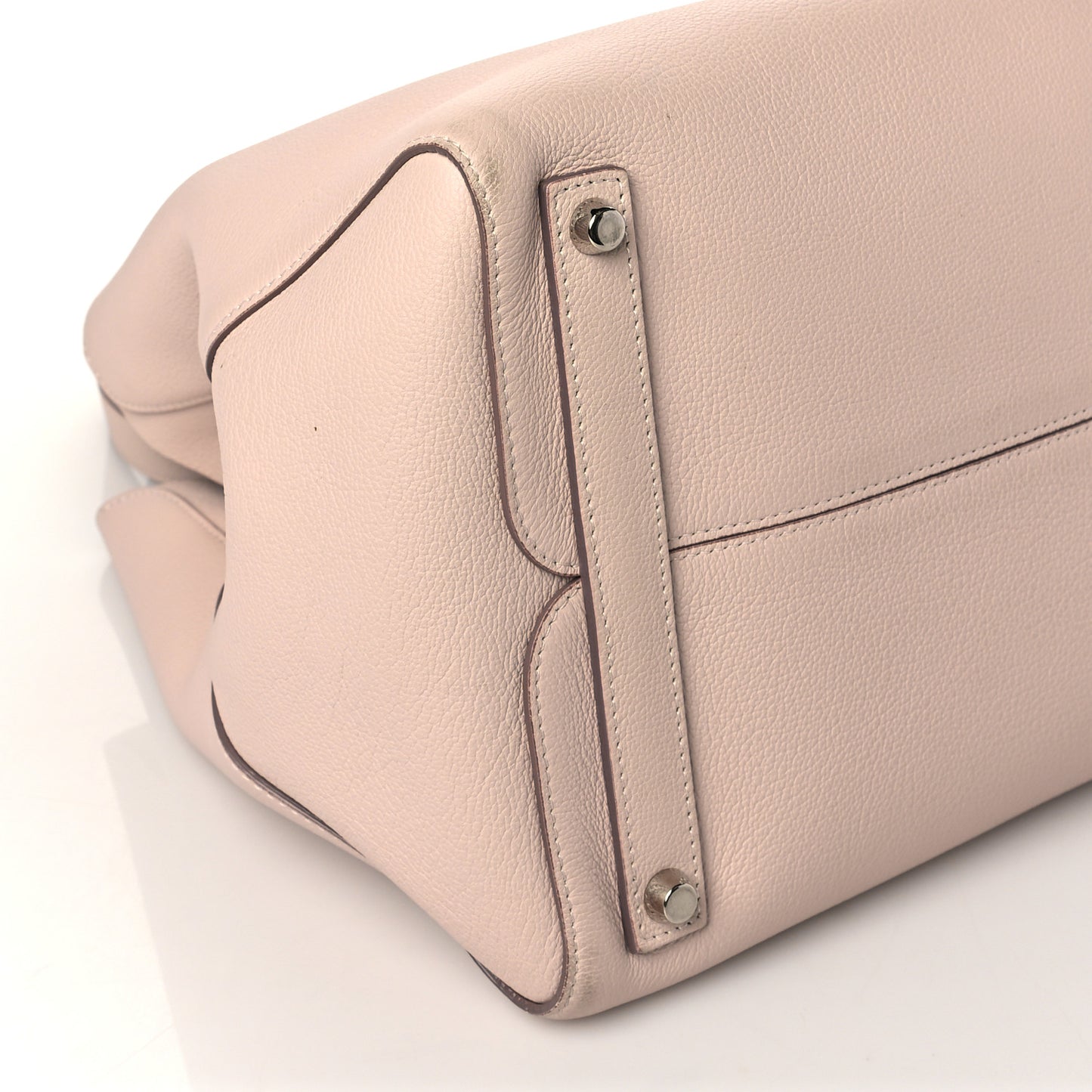 Supple Grained Calfskin Medium Open Bar Tote Rose Poudre